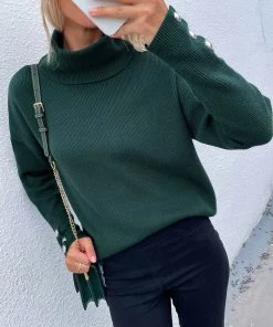 MY Smaibulun | Pine Green Oversized Collar Turtleneck Knit Sweater 12 MY Smaibulun | Pine Green Oversized Collar Turtleneck Knit Sweater