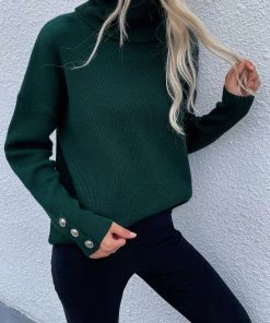 MY Smaibulun | Pine Green Oversized Collar Turtleneck Knit Sweater 13 MY Smaibulun | Pine Green Oversized Collar Turtleneck Knit Sweater