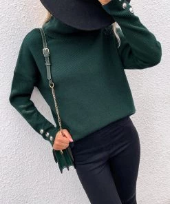 MY Smaibulun | Pine Green Oversized Collar Turtleneck Knit Sweater 14 MY Smaibulun | Pine Green Oversized Collar Turtleneck Knit Sweater
