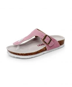 GLF Maibulun | Pink Suede T-Strap Leather Sandal