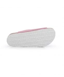 GLF NEW ARRIVALS Maibulun | Pink Double-Buckle Wide-Strap Suede Leather Sandals