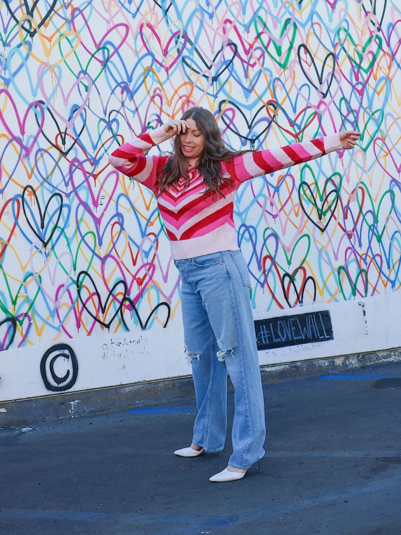 MY Smaibulun Doll | Red Pink Heart Ring Knit Top New In Clothing 1 MY Smaibulun Doll | Red Pink Heart Ring Knit Top New In Clothing