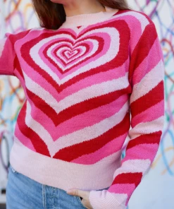 MY Smaibulun Doll | Red Pink Heart Ring Knit Top New In Clothing