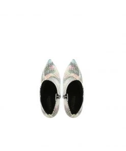 Jady Rose JadyRose | Aurora Printed Pink Triangled Leather High Heel Platform Ankle Boots NEW ARRIVALS