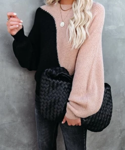 MY Smaibulun | GRANIA Batwing Sleeve Block Color Knit Sweater