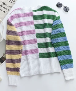MY Smaibulun | ROBERTA Stripe Block Color Knit Top New In Clothing