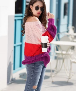MY Smaibulun Doll | EVELINA Pink Red Tri-Stripe Color Knit Pullover New In Clothing