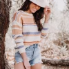 MY NEW ARRIVALS Smaibulun | Pink Mauve Stripe Crew Neck Knit Top