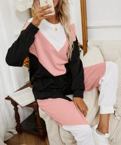 YBL Smaibulun | Color Block Casual Sport Sweatshirt & Sweatpants