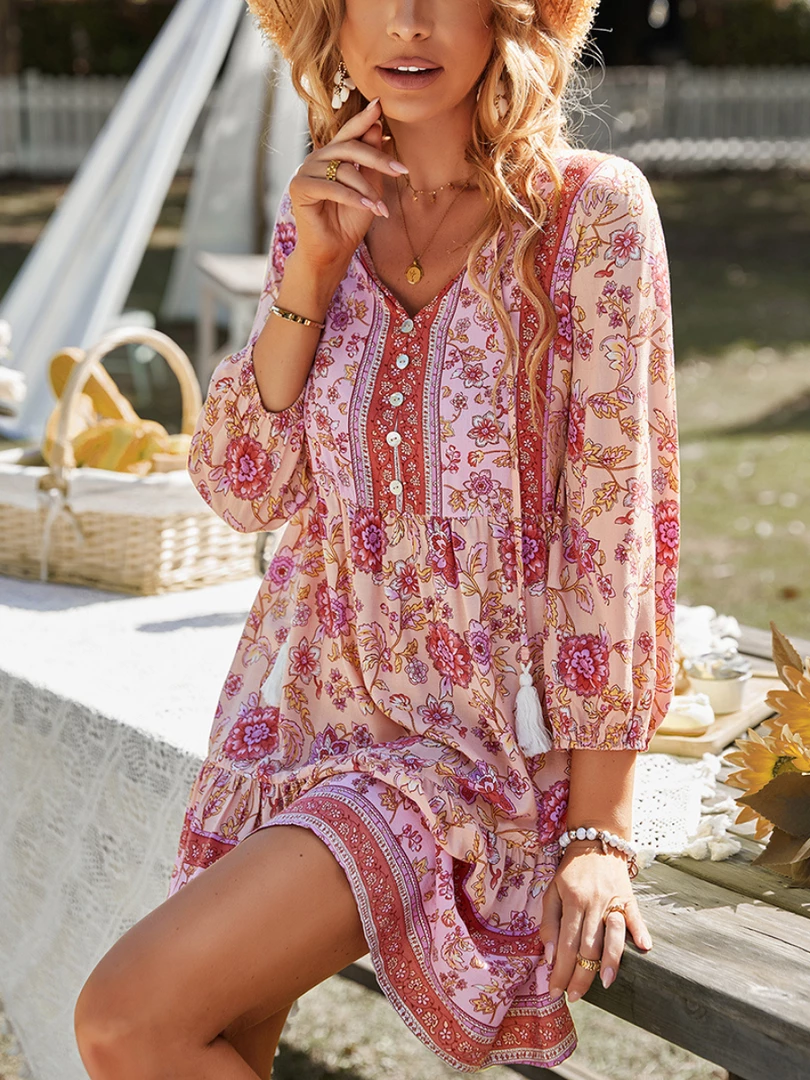 DY New In Clothing RINA BOHO DRESS - PINK 1 DY New In Clothing RINA BOHO DRESS - PINK