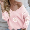 QDYH Smaibulun | Daisy Ripped Detailed Knit Sweater New In Clothing