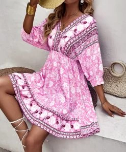 DY TAMANNA DRESS - PINK PRINT New In Clothing