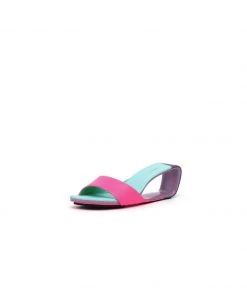 SMAIBULUN Sales 18 Jady Rose JadyRose | Open Twisted-Heel Leather Slide Sandal - Rose