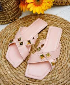 HT NEW ARRIVALS EN BLOOM | TALYA RIVET CRISS CROSS SLIDE PINK