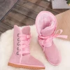 XH New In Shoes SMAIBULUN UGG™ | Ribbon Lace-Up Faux Fur-Lined Suede Mid-Length Boots