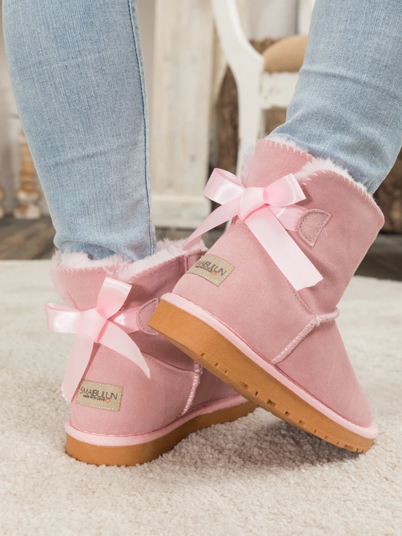 XH SMAIBULUN UGG™ | Ribbon Butterfly Bow-Back Faux Fur-Lined Suede Boots New In Shoes 1 XH SMAIBULUN UGG™ | Ribbon Butterfly Bow-Back Faux Fur-Lined Suede Boots New In Shoes