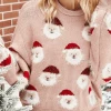 QDYH Smaibulun | Smiling Santa Christmas Light Sweater