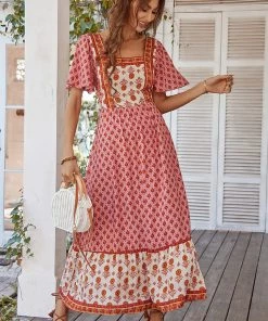 DY ISABELLA BOHO MAXI DRESS - ROUGE PINK
