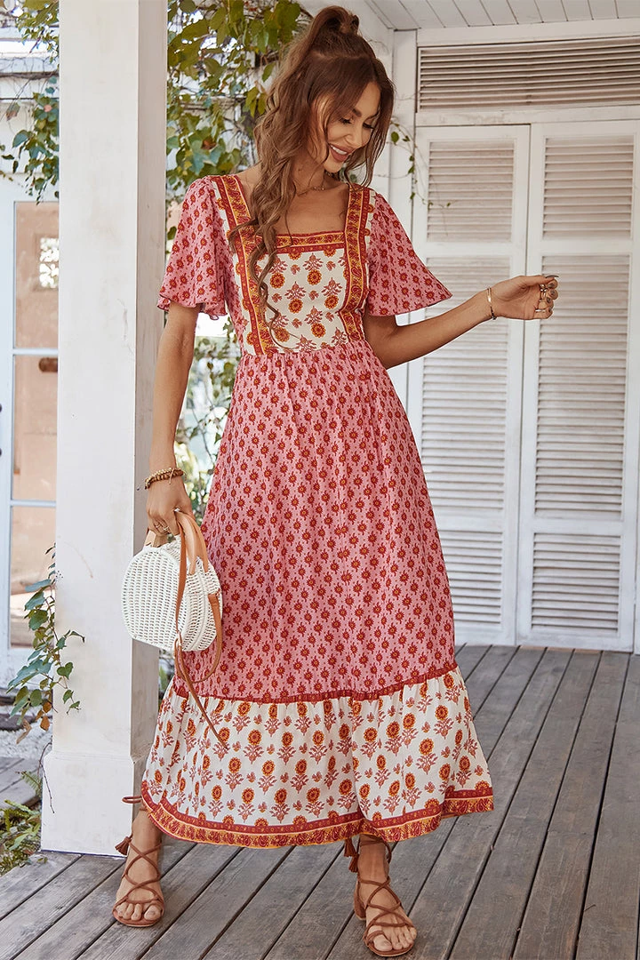 DY ISABELLA BOHO MAXI DRESS - ROUGE PINK 2 DY ISABELLA BOHO MAXI DRESS - ROUGE PINK