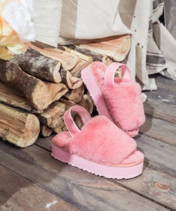 XH NEW ARRIVALS SMAIBULUN UGG™ | Soft Woolen Fluffy Disco Sandals Slippers - Pink