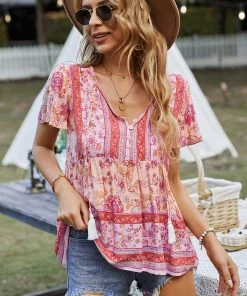 DY JEN BOHO TOP - PINK