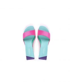 Jady Rose JadyRose | Open Twisted-Heel Leather Slide Sandal - Rose