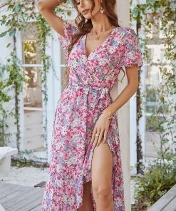 DY BABYLONIA MIDI DRESS - PINK PRINT