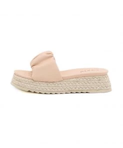NEW ARRIVALS SIKETU | BABY PINK RUCHED ESPADRILLE SLIDE