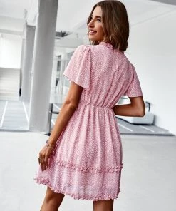 DY New In Clothing MAGDALEINE DRESS - PINK