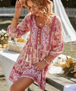 DY New In Clothing RINA BOHO DRESS - PINK 8 DY New In Clothing RINA BOHO DRESS - PINK
