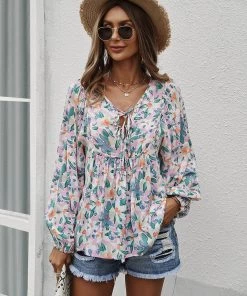 DY NEW ARRIVALS DUA LIPA FLORAL TOP - PINK