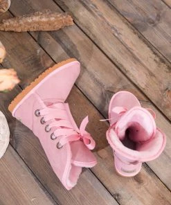 XH New In Shoes SMAIBULUN UGG™ | Ribbon Lace-Up Faux Fur-Lined Suede Mid-Length Boots