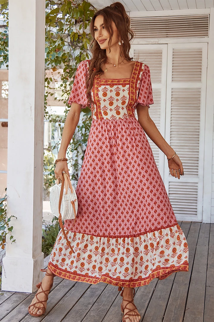 DY ISABELLA BOHO MAXI DRESS - ROUGE PINK 3 DY ISABELLA BOHO MAXI DRESS - ROUGE PINK