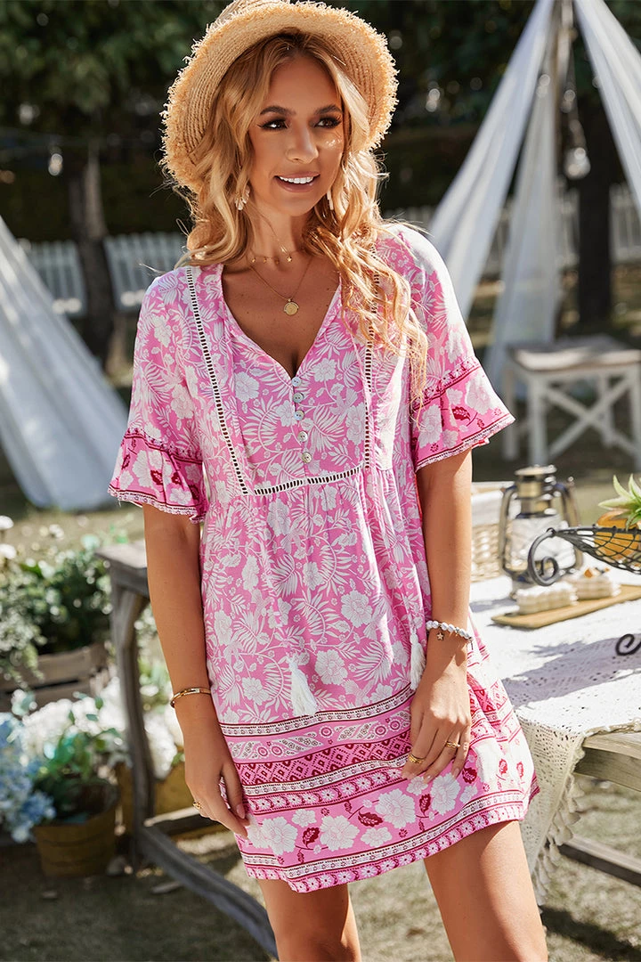 DY LUISYANA MINI DRESS - PINK PRINT New In Clothing 3 DY LUISYANA MINI DRESS - PINK PRINT New In Clothing