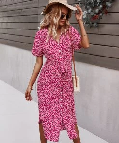 DY New In Clothing LORRIE SHIRT MIDI DRESS - PINK 8 DY New In Clothing LORRIE SHIRT MIDI DRESS - PINK