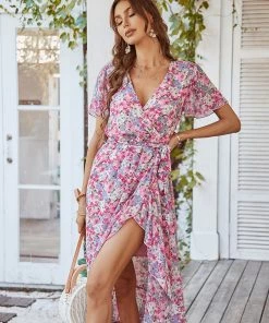 DY BABYLONIA MIDI DRESS - PINK PRINT