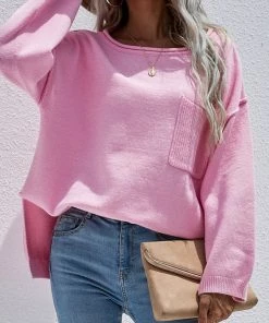 MY Smaibulun | DORETTA Pink Oversized Front Pocket Knit Sweater New In Clothing