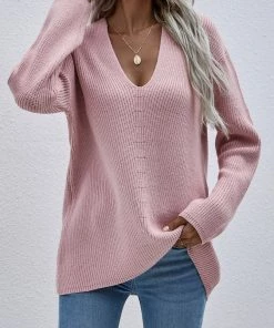 MY Smaibulun | Pink Marjorie V-neck Knit Sweater 10 MY Smaibulun | Pink Marjorie V-neck Knit Sweater
