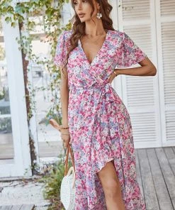 DY BABYLONIA MIDI DRESS - PINK PRINT