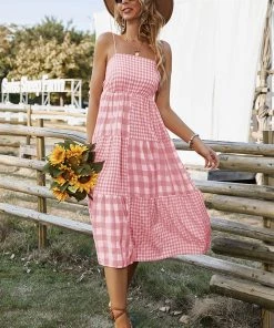 DY MARGARETTA Tartan Midi Dress - Pink 11 DY MARGARETTA Tartan Midi Dress - Pink