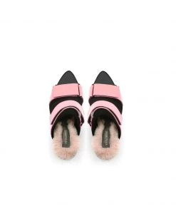 Jady Rose NEW ARRIVALS JadyRose | Faux Fur Back Heel Peep-Toe Sandal - Pink