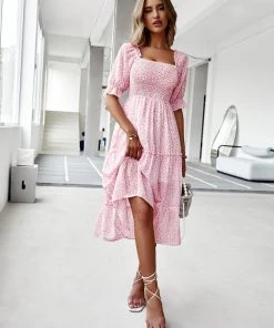 DY NEW ARRIVALS LAURISA MIDI DRESS - PINK 10 DY NEW ARRIVALS LAURISA MIDI DRESS - PINK