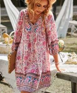 DY AURINA BOHO DRESS - PINK New In Clothing