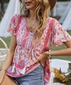 DY JEN BOHO TOP - PINK 11 DY JEN BOHO TOP - PINK