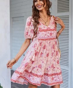 DY AURINA BOHO DRESS - BLUSH PRINT