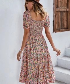 DY EFFRONTE MIDI DRESS - PINK PRINT NEW ARRIVALS