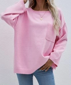 MY Smaibulun | DORETTA Pink Oversized Front Pocket Knit Sweater New In Clothing