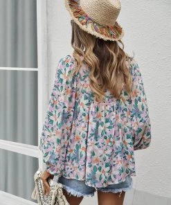 DY NEW ARRIVALS DUA LIPA FLORAL TOP - PINK