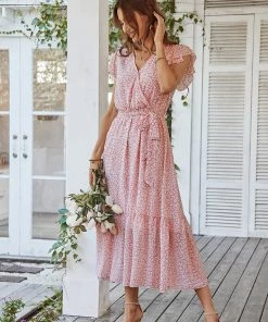 DY MARNIE MIDI DRESS - PINK PRINT