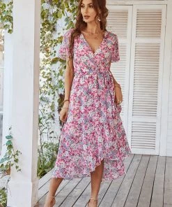 DY BABYLONIA MIDI DRESS - PINK PRINT